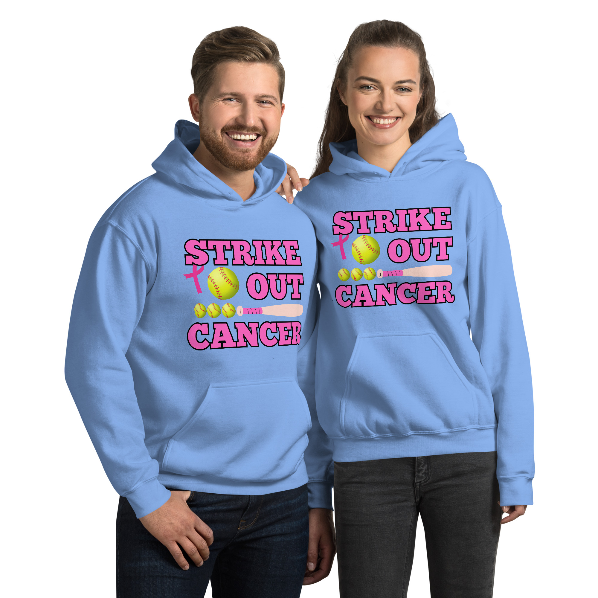 Unisex-Kapuzenpullover Softball Cancer