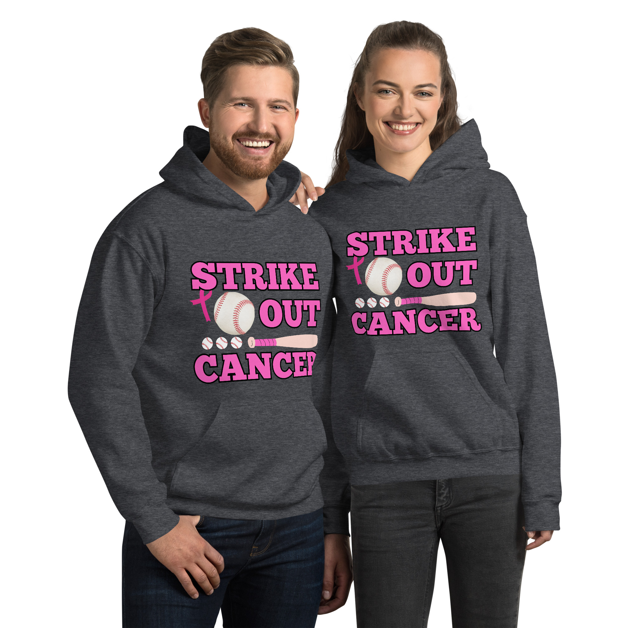Unisex-Kapuzenpullover Baseball Cancer – Bild 4