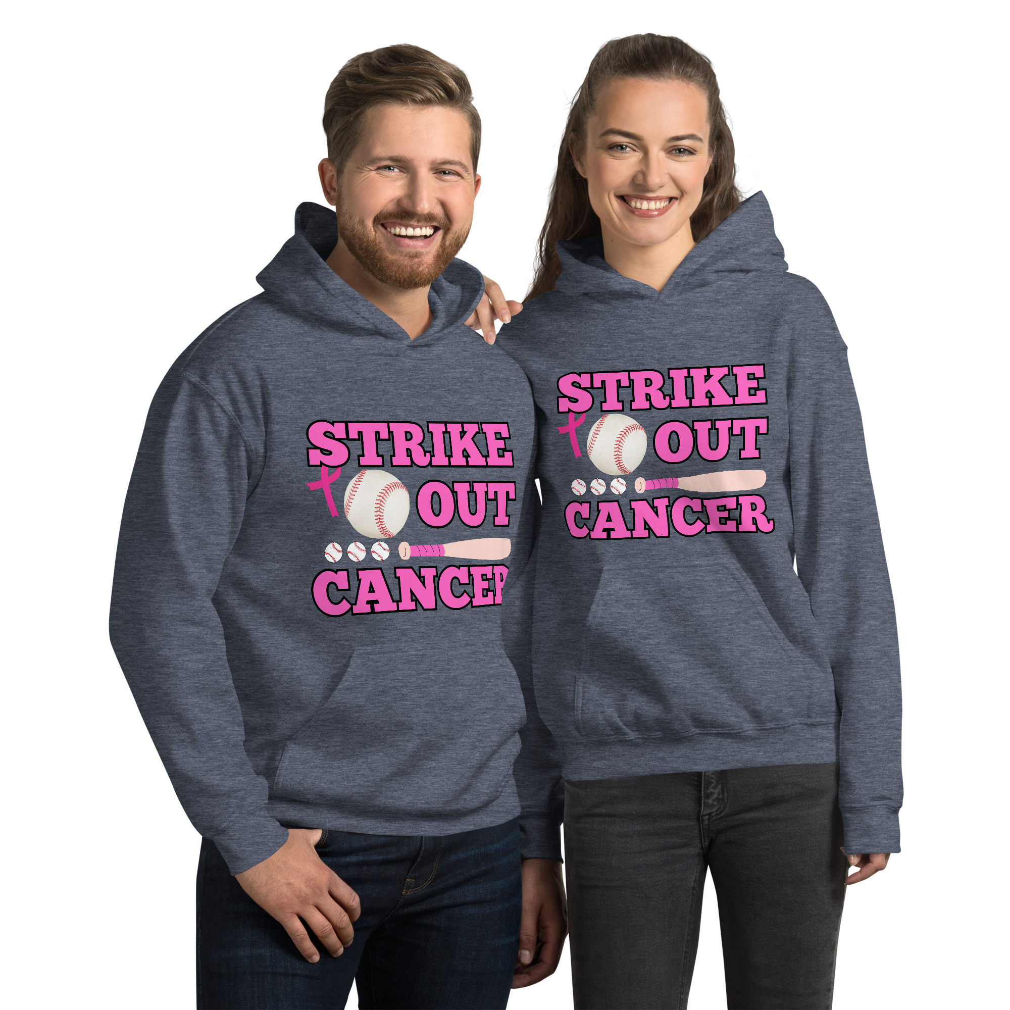 Unisex-Kapuzenpullover Baseball Cancer – Bild 5