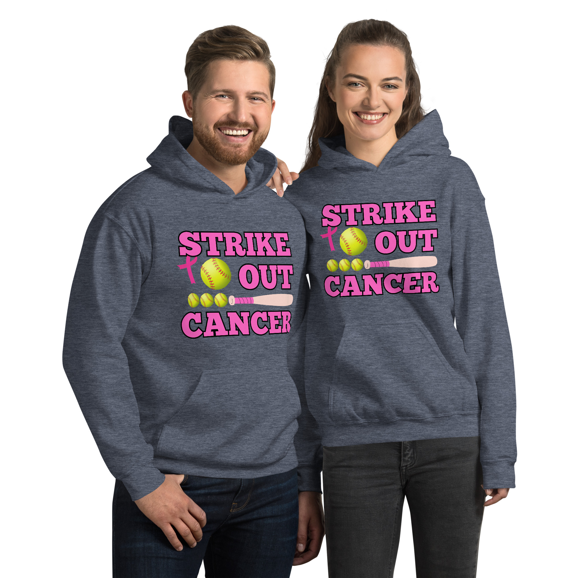 Unisex-Kapuzenpullover Softball Cancer – Bild 5