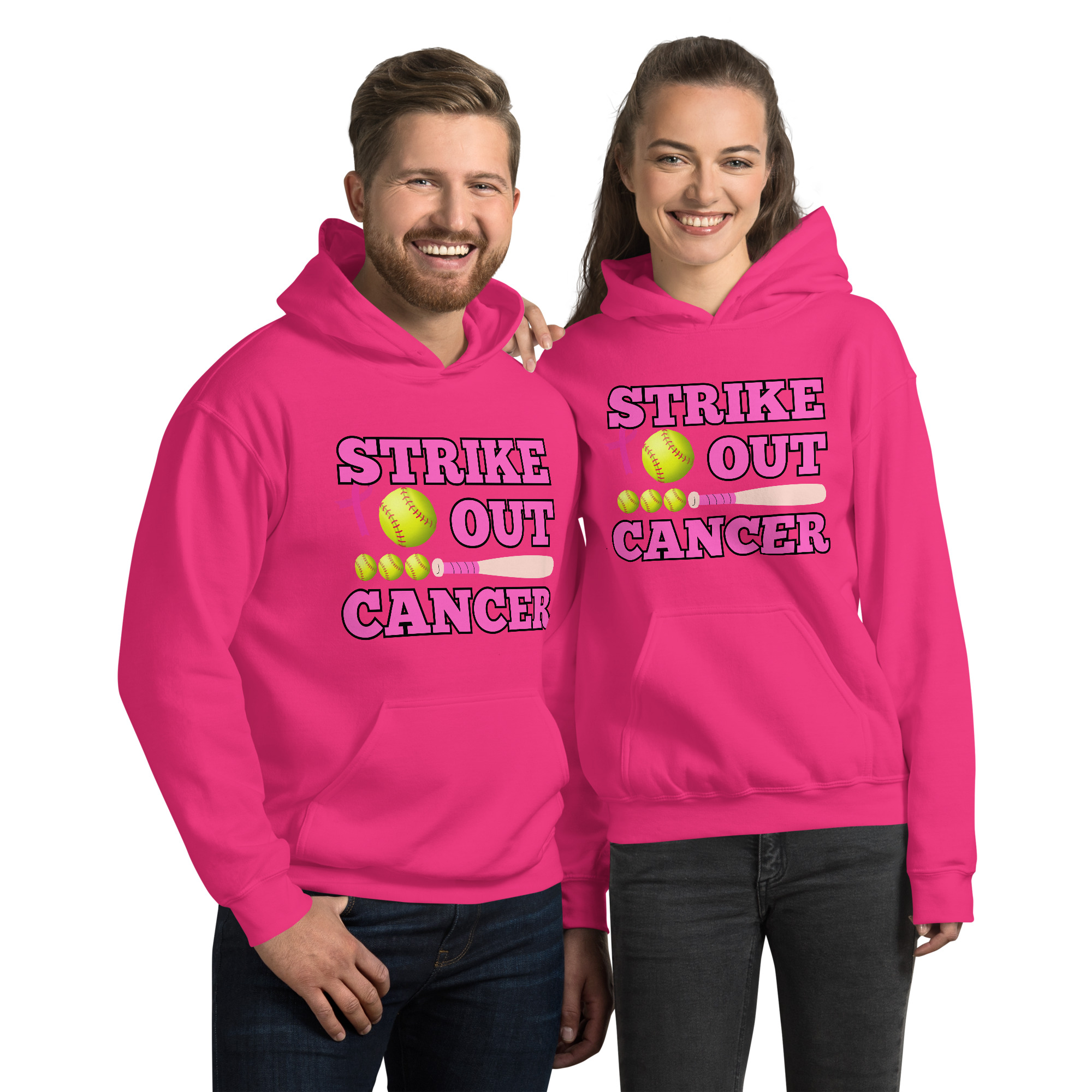 Unisex-Kapuzenpullover Softball Cancer – Bild 6