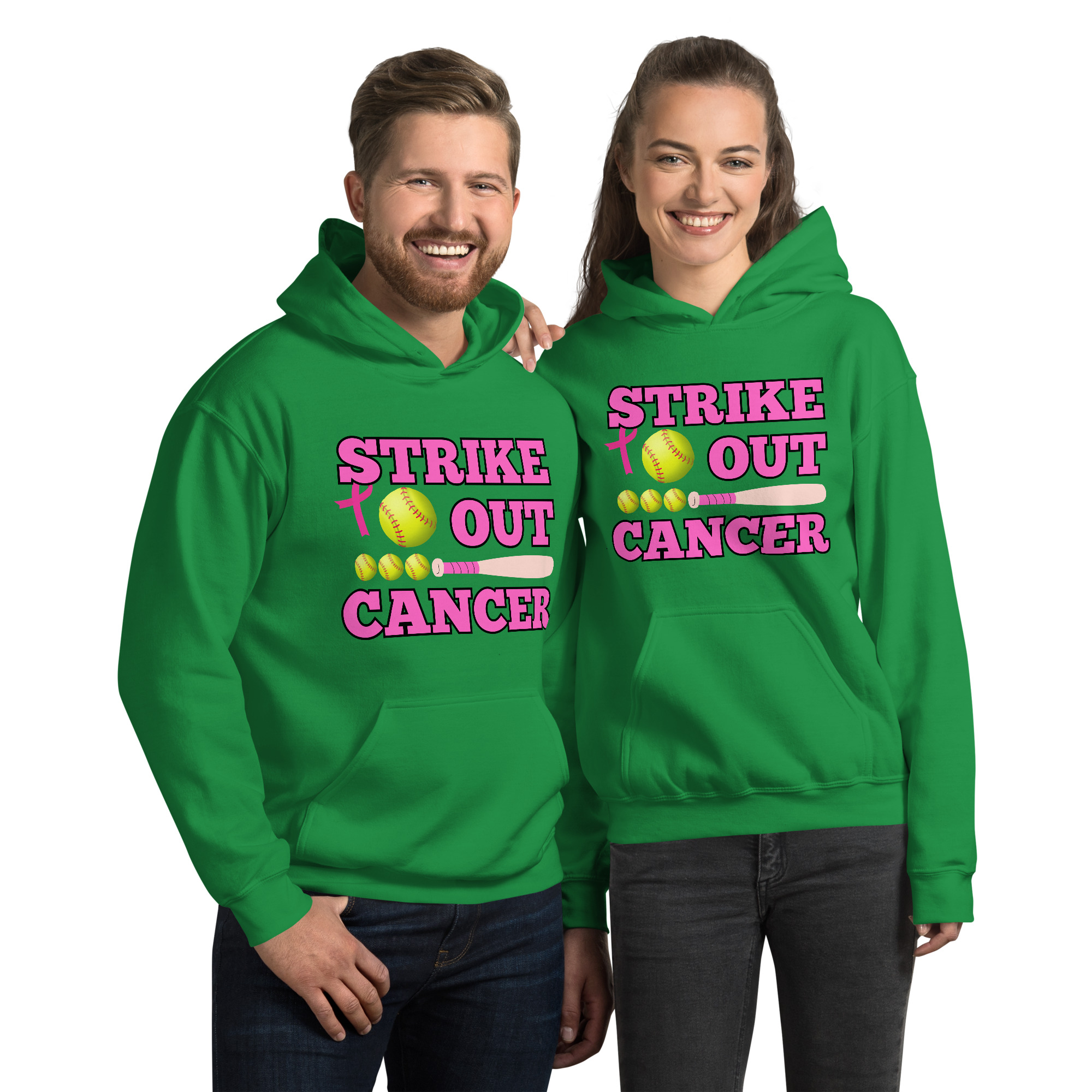Unisex-Kapuzenpullover Softball Cancer – Bild 7