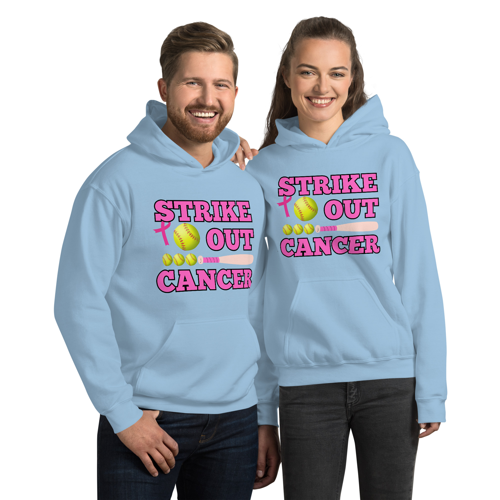 Unisex-Kapuzenpullover Softball Cancer – Bild 10