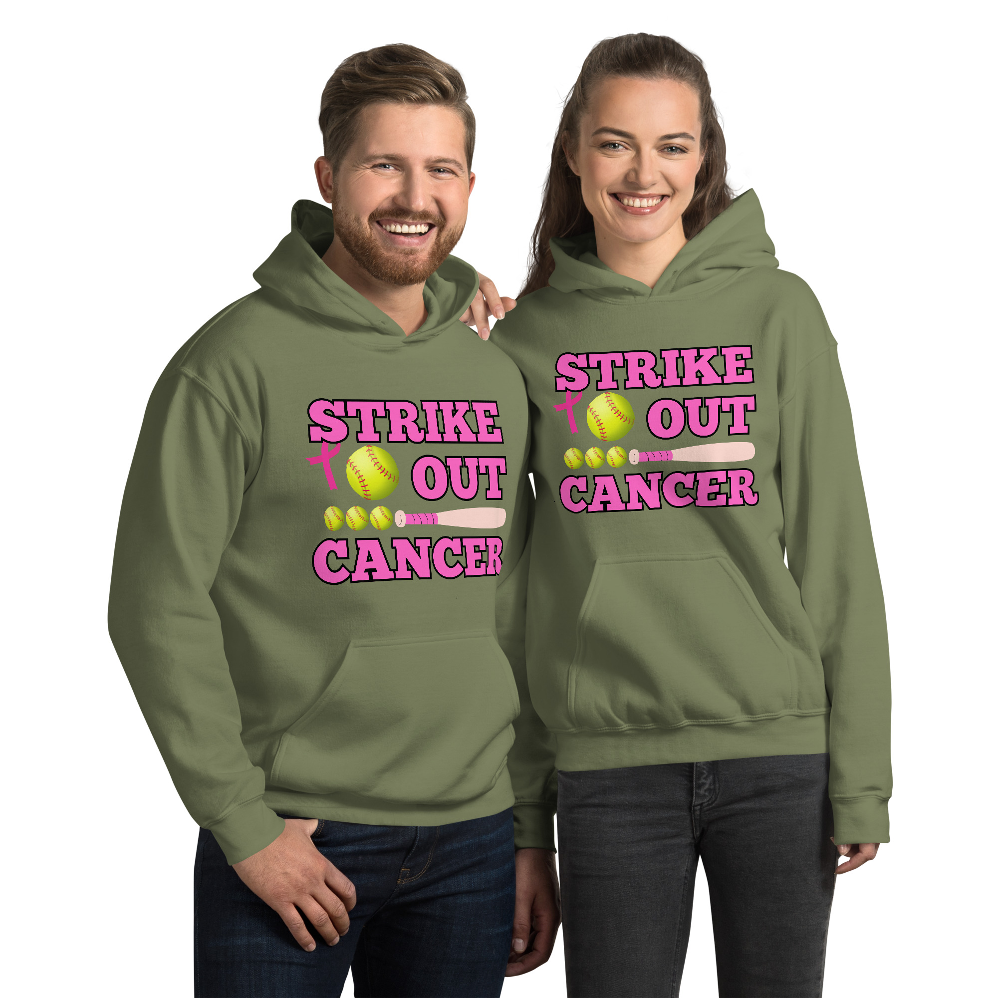 Unisex-Kapuzenpullover Softball Cancer – Bild 8