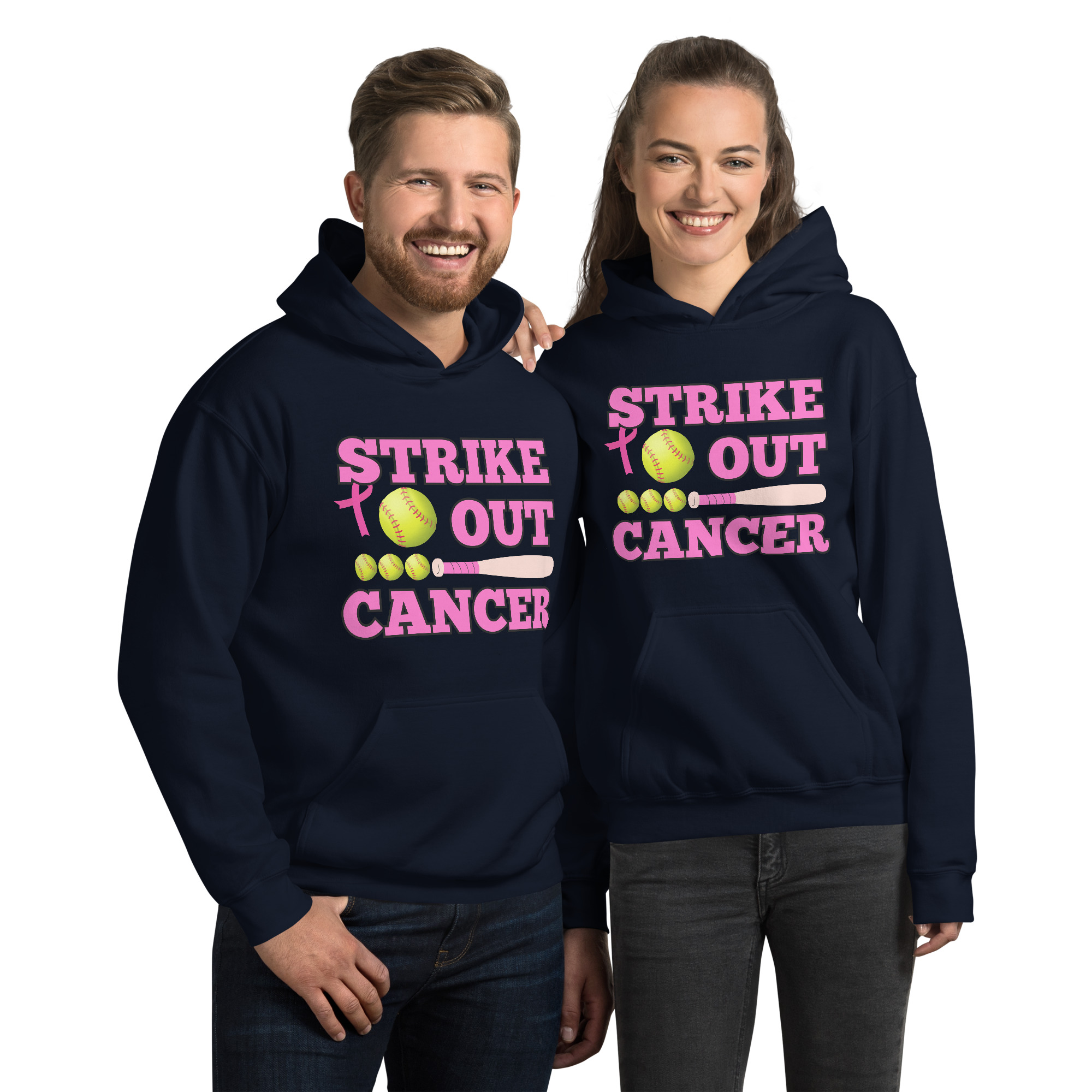 Unisex-Kapuzenpullover Softball Cancer – Bild 2