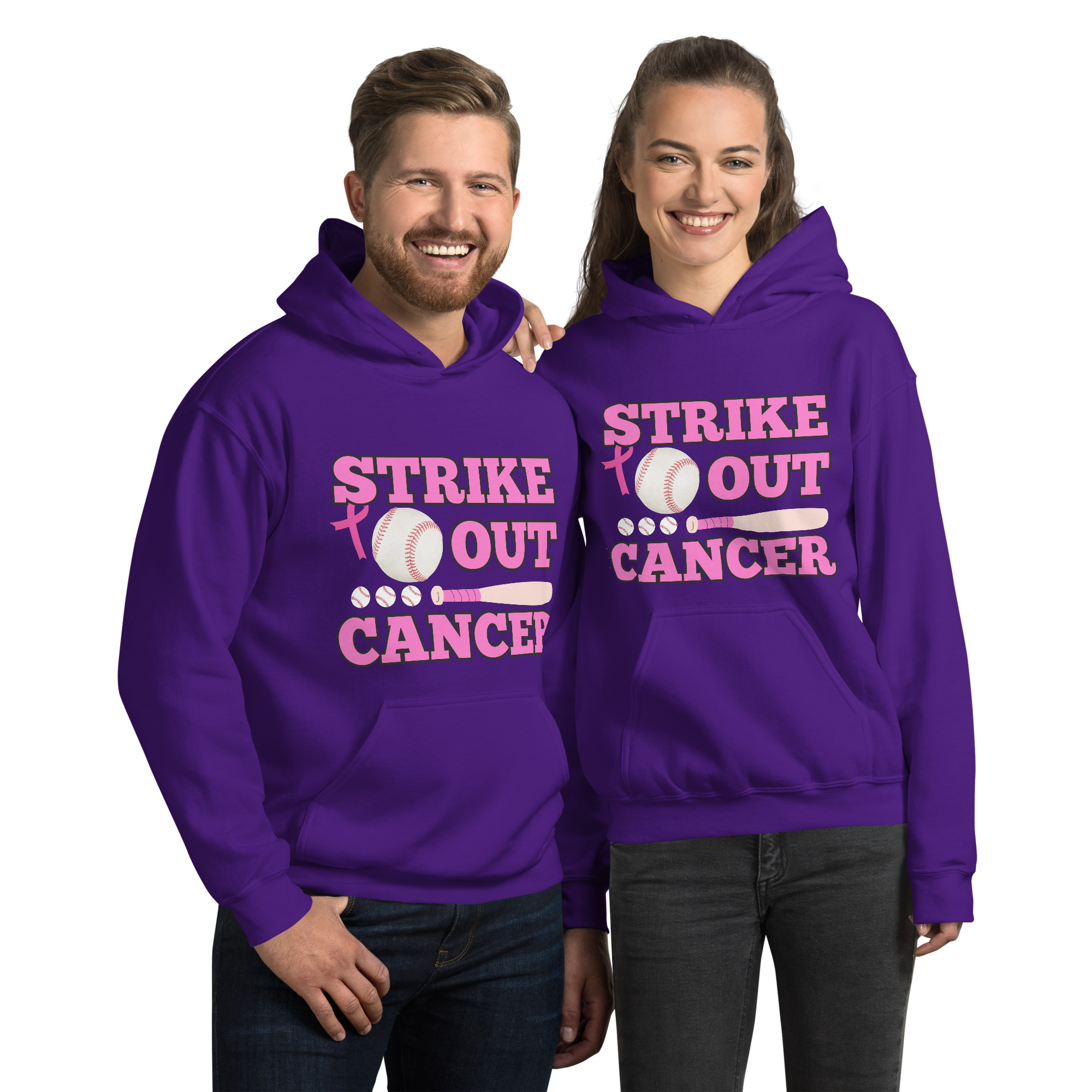 Unisex-Kapuzenpullover Baseball Cancer – Bild 3