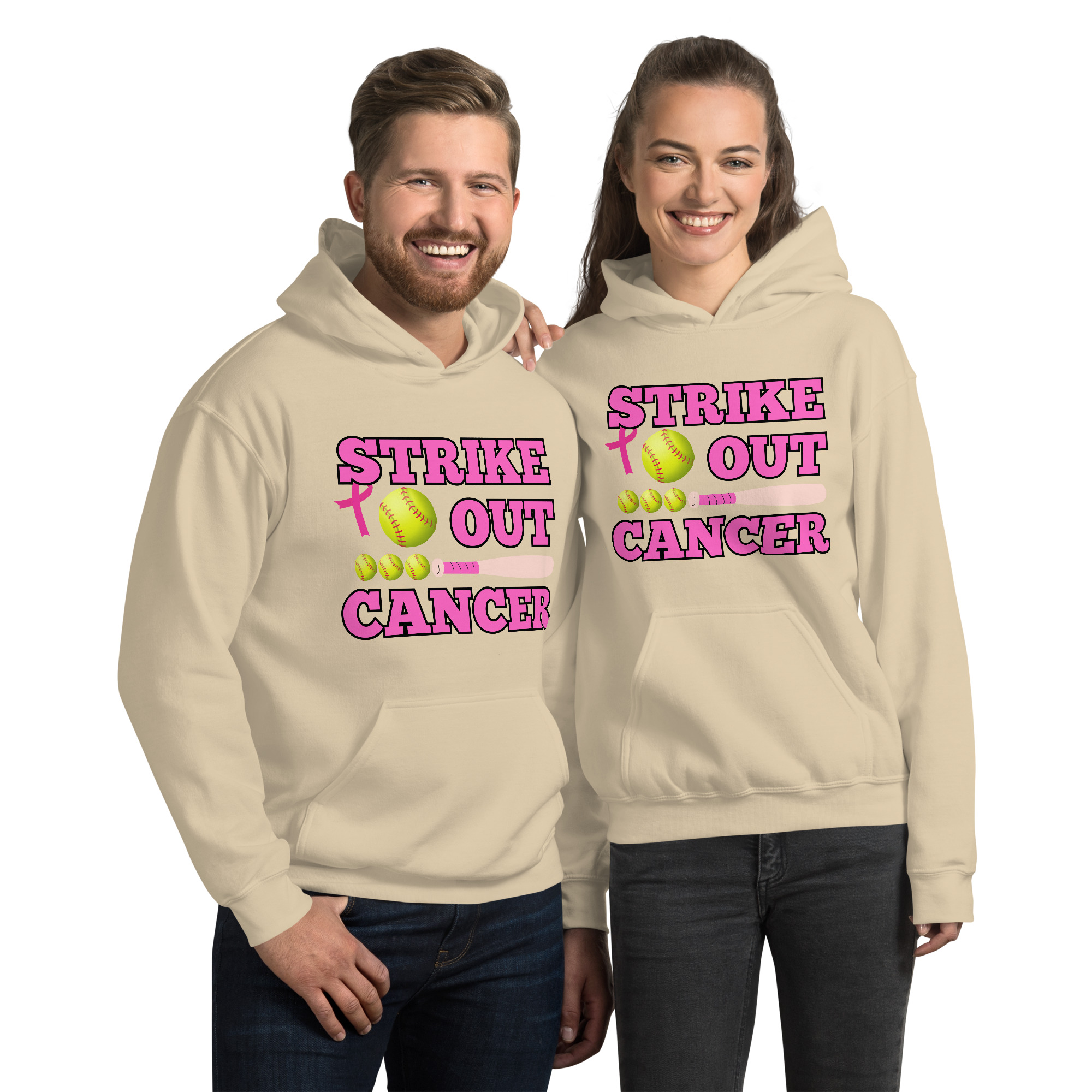 Unisex-Kapuzenpullover Softball Cancer – Bild 11
