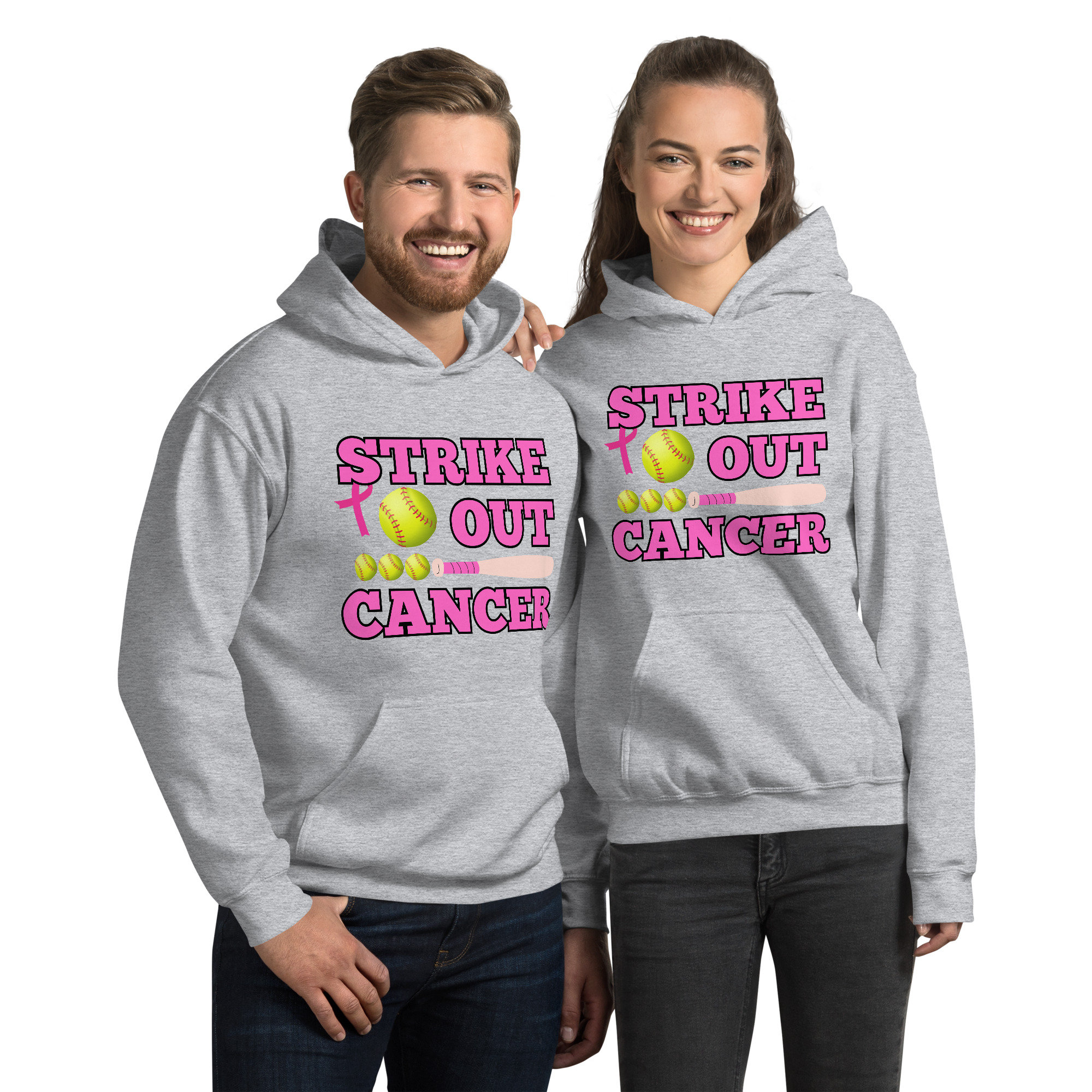 Unisex-Kapuzenpullover Softball Cancer – Bild 9