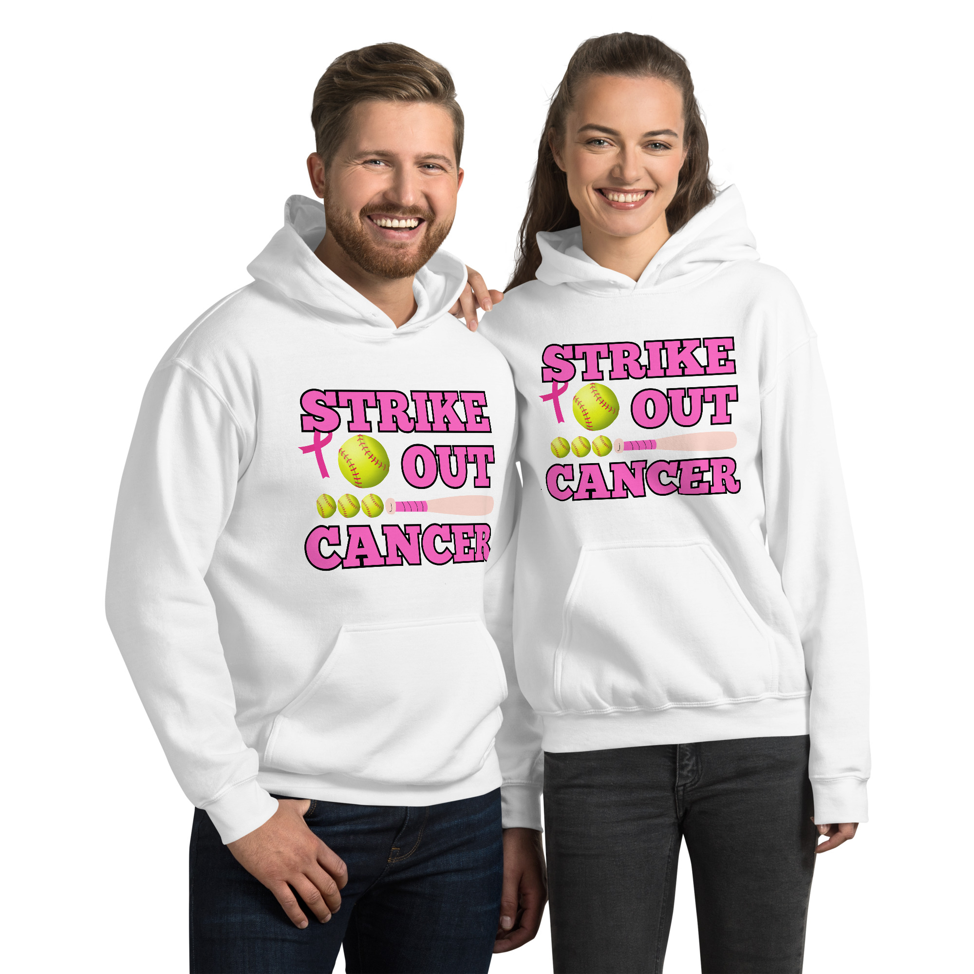 Unisex-Kapuzenpullover Softball Cancer – Bild 13